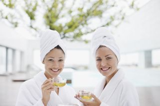 healing weekends - women in spa outfits