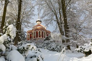 Rysk-ortodoxa kyrkan St. Vladimir i Marianske Lazne på vintern