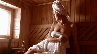 Lady in the sauna